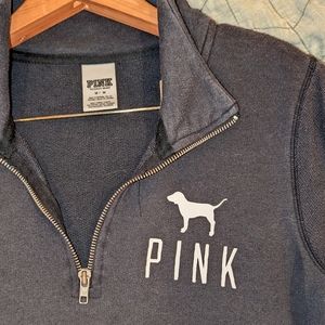 Victoria's Secret Pink Quarter Zip Pullover - Black